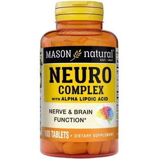 Нейрокомплекс с альфа-липоевой кислотой, Neuro Complex with Alpha Lipoic Acid, Mason Natural, 100 таблеток