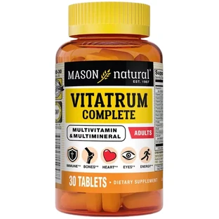 Повний Комплекс Мультивітамінів та Мінералів, Vitatrum Complete Multivitamin & Multimineral, Mason Natural, 30 таблеток