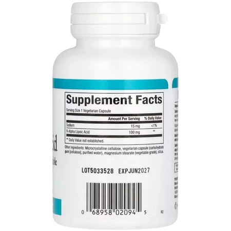 R-ліпоєва кислота, 100 мг, R-Lipoic Acid+, Natural Factors, 60 вегетаріанських капсул: ціни та характеристики