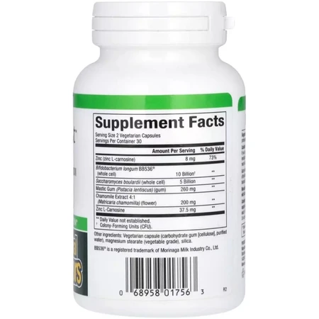 Здоров'я шлунка та кишечника, Gastro-Assist with Mastic Gum, Saccharomyces Boulardii & Zinc L-Carnosine, Natural Factors, 60 вегетаріанських капсул: ціни та характеристики