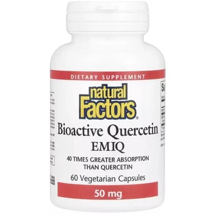 Кверцетин високоактивний біоактивний, 50 мг, Bioactive Quercetin EMIQ, Natural Factors, 60 вегетаріанських капсул
