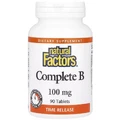 Комплекс витаминов группы B, 100 мг, Complete B, Natural Factors, 90 таблеток