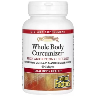 Куркумін для оптимізації здоров'я всього тіла, CurcuminRich, Whole Body Curcumizer, Natural Factors, 60 желатинових капсул