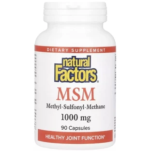 МСМ, 1000 мг, MSM, Natural Factors, 60 вегетаріанських капсул
