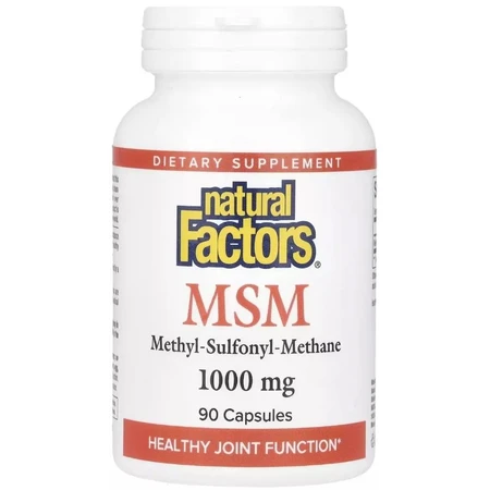 МСМ, 1000 мг, MSM, Natural Factors, 60 вегетарианских капсул: цены и характеристики