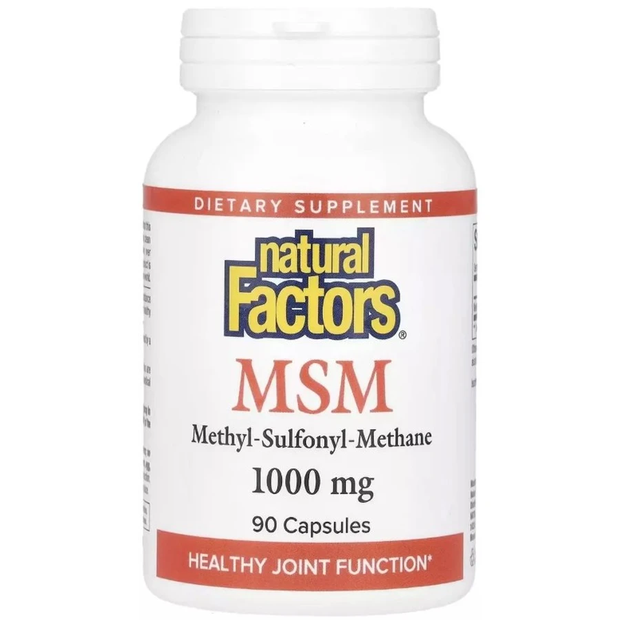 МСМ, 1000 мг, MSM, Natural Factors, 60 вегетарианских капсул: цены и характеристики