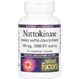Наттокіназа, 100 мг, Nattokinase, Natural Factors, 60 вегетаріанських капсул