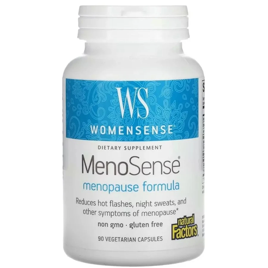 Поддержка при менопаузе, WomenSense, MenoSense, Menopause Formula, Natural Factors, 90 вегетарианских капсул: цены и характеристики