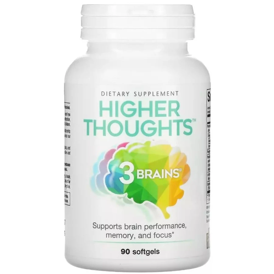 Підтримка роботи мозку, 3 Brains, Higher Thoughts, Natural Factors, 30 гелевих капсул: ціни та характеристики