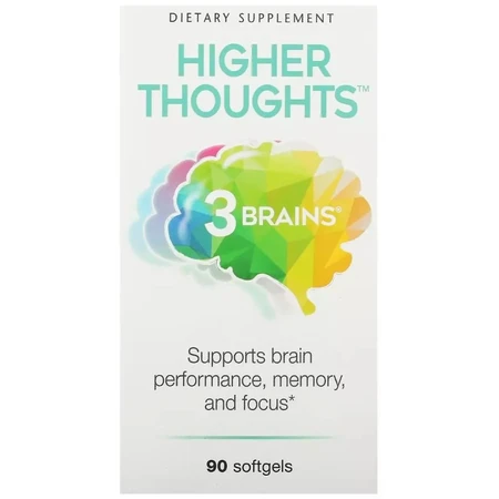 Підтримка роботи мозку, 3 Brains, Higher Thoughts, Natural Factors, 30 гелевих капсул: ціни та характеристики
