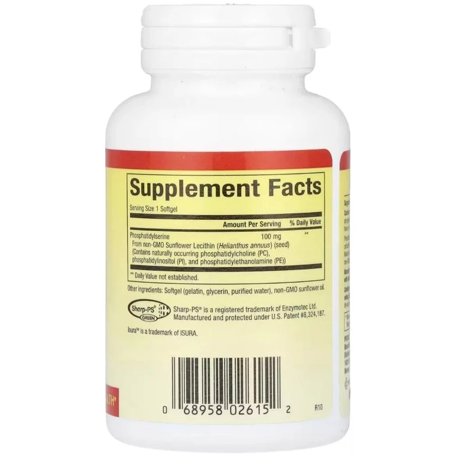 Фосфатидилсерин, 100 мг, Phosphatidylserine, Natural Factors, 30 гелевых капсул: цены и характеристики