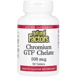 Хром GTF Хелат, 500 мкг, Chromium GTF Chelate, Natural Factors, 90 таблеток