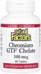 Хром GTF Хелат, 500 мкг, Chromium GTF Chelate, Natural Factors, 90 таблеток