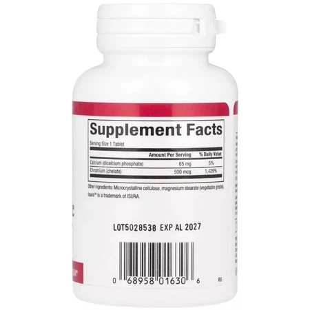 Хром GTF Хелат, 500 мкг, Chromium GTF Chelate, Natural Factors, 90 таблеток: цены и характеристики