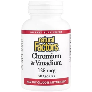 Хром и Ванадий, 125 мкг, Chromium & Vanadium, Natural Factors, 90 капсул