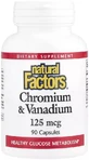 Хром и Ванадий, 125 мкг, Chromium & Vanadium, Natural Factors, 90 капсул