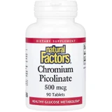 Хром Піколінат, 500 мкг, Chromium Picolinate, Natural Factors, 90 таблеток