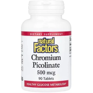 Хром Піколінат, 500 мкг, Chromium Picolinate, Natural Factors, 90 таблеток