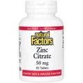 Цитрат Цинку, 50 мг, Zinc Citrate, Natural Factors, 90 таблеток