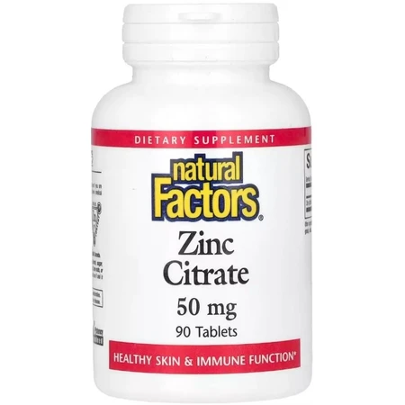 Цитрат Цинку, 50 мг, Zinc Citrate, Natural Factors, 90 таблеток: ціни та характеристики