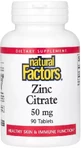 Цитрат Цинку, 50 мг, Zinc Citrate, Natural Factors, 90 таблеток