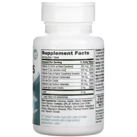 Здоровье глаз с лютеином и антиоксидантами, Healthy Eyes, Lutein and Antioxidants, 21st Century, 60 таблеток: цены и характеристики