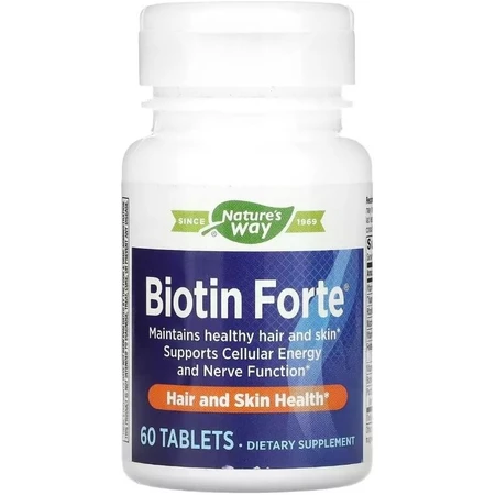 Биотин, Biotin Forte, Nature's Way, экстра сила, 60 таблеток: цены и характеристики