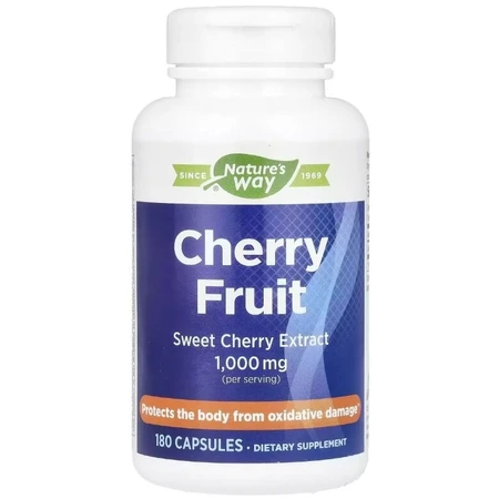 Вишня, 1000 мг, Cherry Fruit, Sweet Cherry Extract, Nature's Way, 180 капсул: цены и характеристики