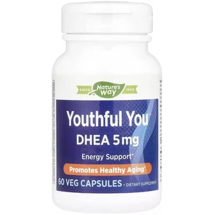 Дегидроэпиандростерон, 5 мг, DHEA, Youthful You, Nature's Way, 60 вегетарианских капсул