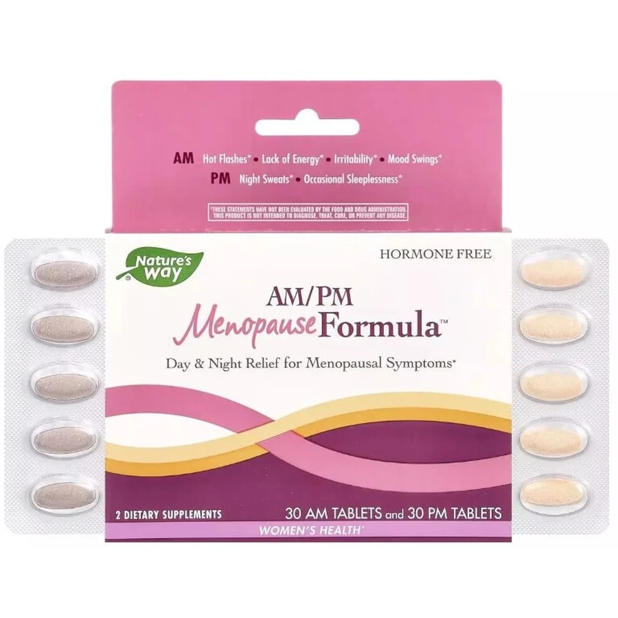 Жіноче здоров'я при менопаузі, день/ніч, AM/PM Menopause Formula, Nature's Way, 60 таблеток: ціни та характеристики