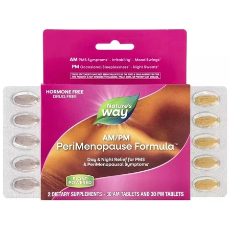 Женское здоровье при пременопаузе, день/ночь, AM/PM PeriMenopause Formula, Nature's Way, 60 таблеток: цены и характеристики