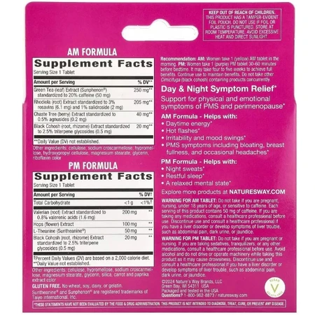 Женское здоровье при пременопаузе, день/ночь, AM/PM PeriMenopause Formula, Nature's Way, 60 таблеток: цены и характеристики