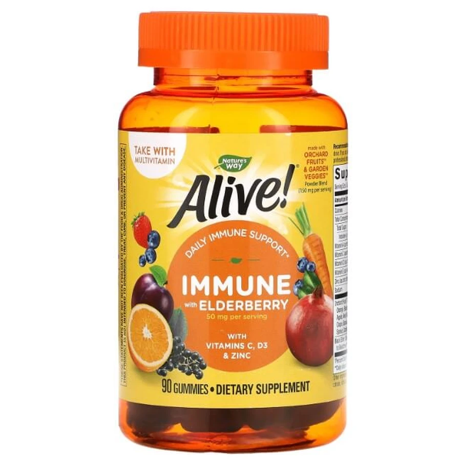 Вітаміни для імунітету, Alive! Immune Gummies, Nature's Way, 90 жувальних таблеток: ціни та характеристики