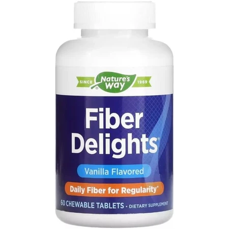Клетчатка, вкус ванили, Fiber Delights, Nature's Way, 60 жевательных таблеток: цены и характеристики