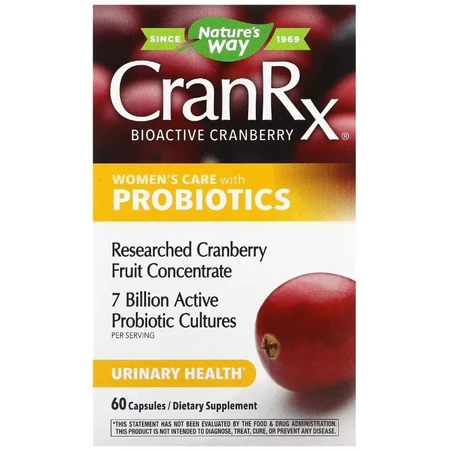 Журавлина біоактивна з пробіотиком, жіноче здоров'я, CranRx, Women's Care with Probiotics, Nature's Way, 60 вегетаріанських капсул: ціни та характеристики
