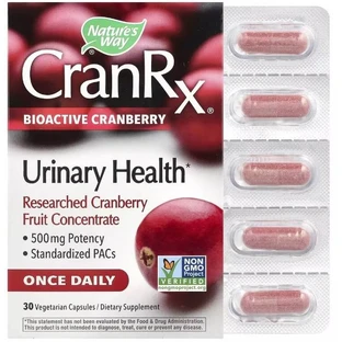 Клюква биоактивная, здоровье мочевыводящих путей, 500 мг, CranRx, Urinary Health, Bioactive Cranberry, Nature's Way, 30 вегетарианских капсул