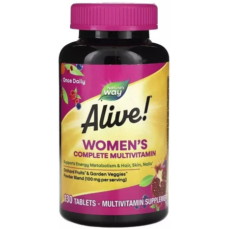 Комплекс мультивитаминов для женщин, Alive! Women's Complete Multivitamin, Nature's Way, 130 таблеток: цены и характеристики
