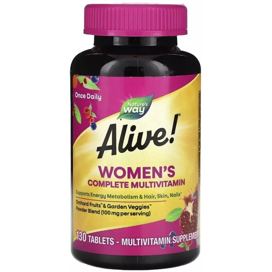 Комплекс мультивитаминов для женщин, Alive! Women's Complete Multivitamin, Nature's Way, 130 таблеток: цены и характеристики