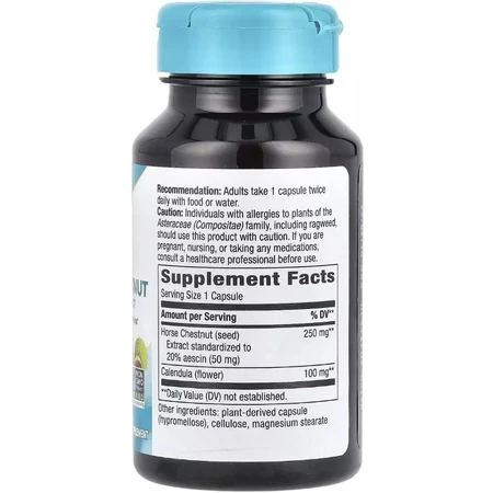 Конский каштан, премиум экстракт, 250 мг, Horse Chestnut, Premium Extract, Nature's Way, 90 вегетарианских капсул: цены и характеристики