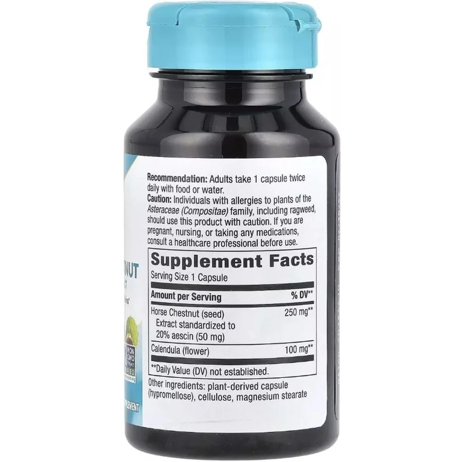 Конский каштан, премиум экстракт, 250 мг, Horse Chestnut, Premium Extract, Nature's Way, 90 вегетарианских капсул: цены и характеристики