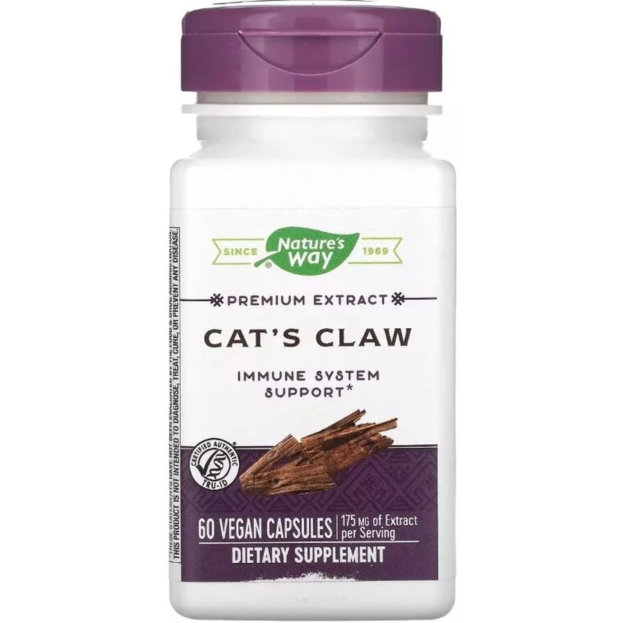 Кошачий коготь, премиум экстракт, 175 мг, Premium Extract, Cat's Claw, Nature's Way, 60 вегетарианских капсул: цены и характеристики