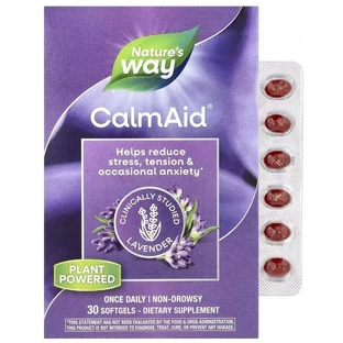 Лаванда для спокою та розслаблення, CalmAid, Clinically Studied Lavender, Nature's Way, 30 гелевих капсул