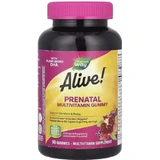 Мультивитамины для беременных с ДГК, вкус апельсина и малины, Alive! Prenatal with Plant DHA, Nature's Way, 90 жевательных конфет