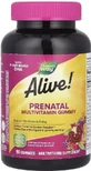 Мультивитамины для беременных с ДГК, вкус апельсина и малины, Alive! Prenatal with Plant DHA, Nature's Way, 90 жевательных конфет