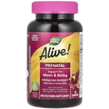 Мультивитамины для беременных, вкус клубника лимон, Alive! Prenatal Premium Gummy, Nature's Way, 75 жевательных конфет