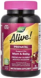 Мультивітаміни для вагітних, смак полуниці лимон, Alive! Prenatal Premium Gummy, Nature's Way, 75 жувальних цукерок