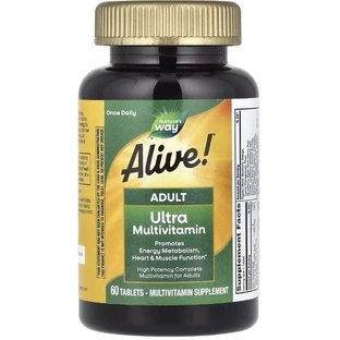 Мультивитамины для взрослых, Alive! Adult Ultra Potency Complete Multivitamin, Nature's Way, 60 таблеток