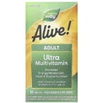 Мультивитамины для взрослых, Alive! Adult Ultra Potency Complete Multivitamin, Nature's Way, 60 таблеток: цены и характеристики