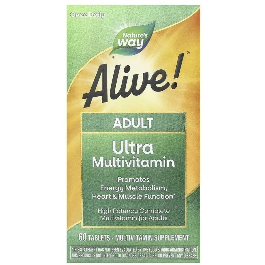 Мультивитамины для взрослых, Alive! Adult Ultra Potency Complete Multivitamin, Nature's Way, 60 таблеток: цены и характеристики