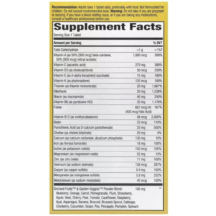 Мультивитамины для взрослых, Alive! Adult Ultra Potency Complete Multivitamin, Nature's Way, 60 таблеток: цены и характеристики